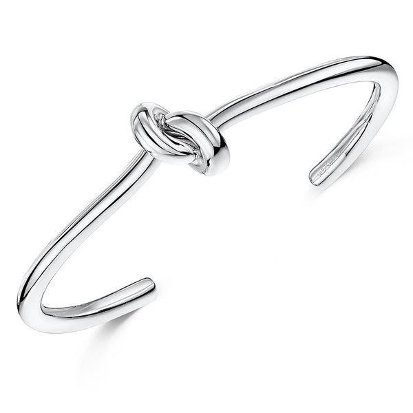 Sterling Silver Single Knot Cuff Bangle - JOOLS By Jenny Brown