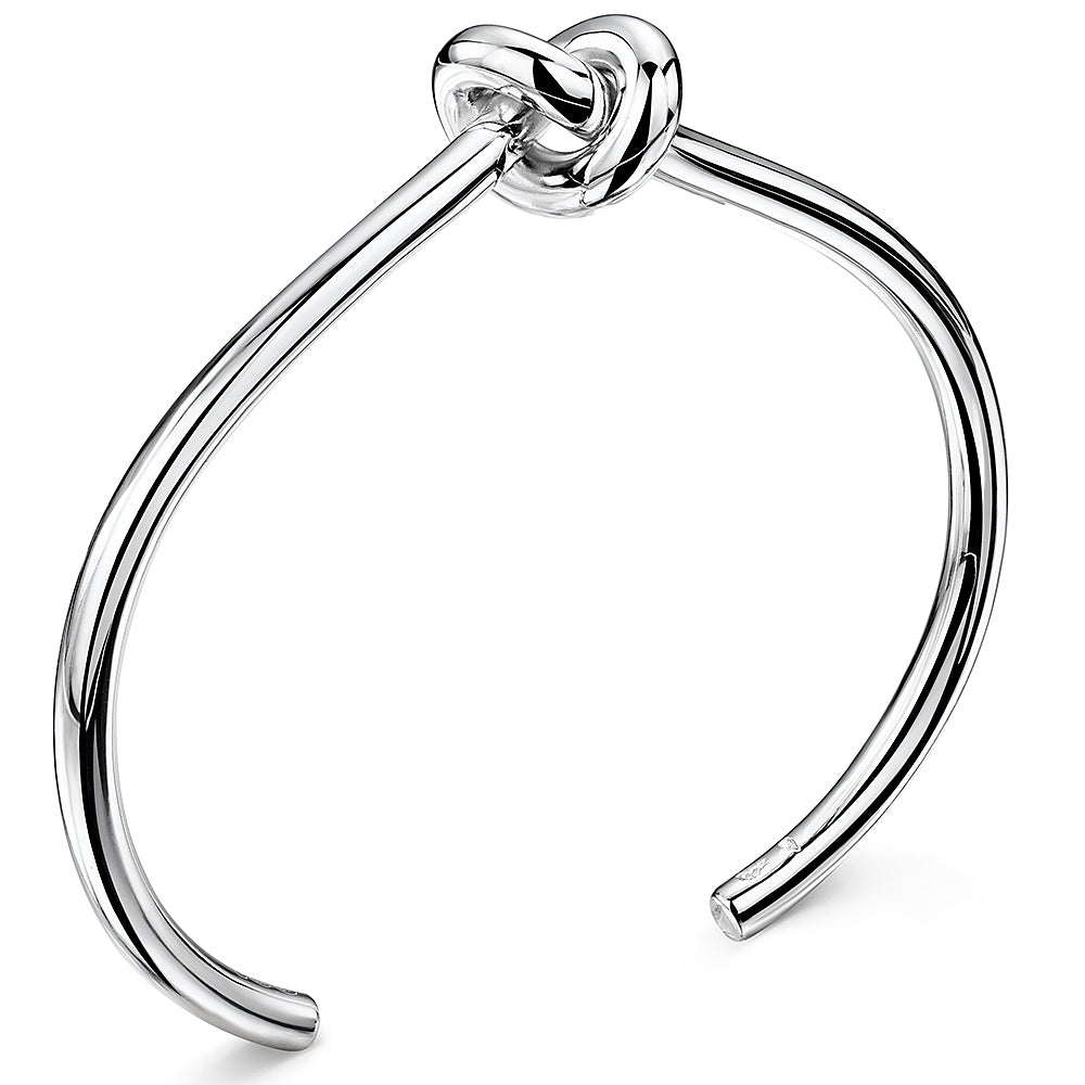 Sterling Silver Single Knot Cuff Bangle - JOOLS By Jenny Brown