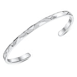 Load image into Gallery viewer, Sterling Silver Faceted Cuff Bangle - JOOLS By Jenny Brown
