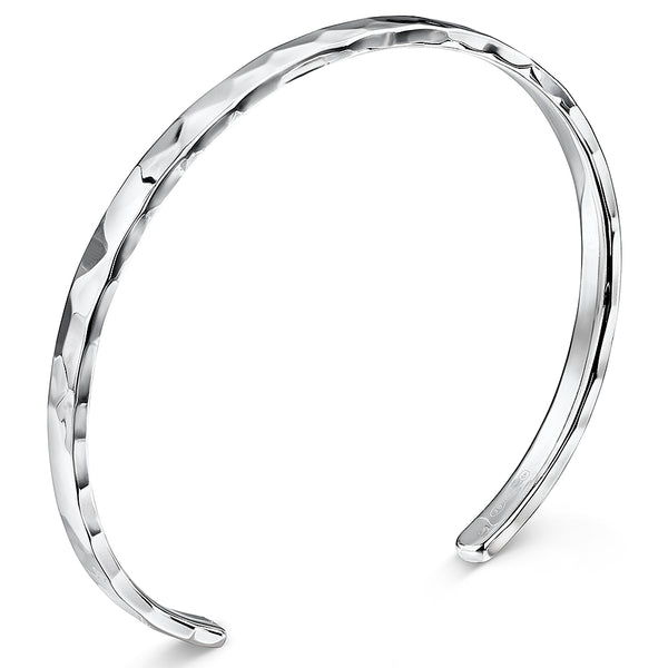 Sterling Silver Faceted Cuff Bangle - JOOLS By Jenny Brown