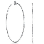Load image into Gallery viewer, Sterling Silver Faceted  Large Hoop Earrings - JOOLS By Jenny Brown
