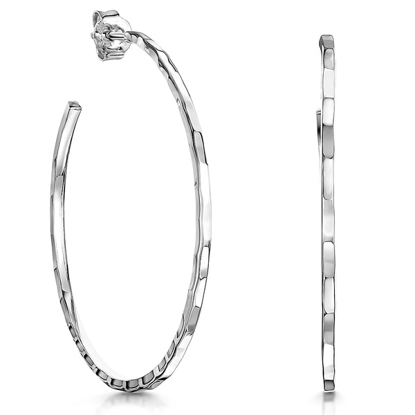 Sterling Silver Faceted Hoop EarringsEarrings - JOOLS By Jenny Brown