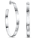 Load image into Gallery viewer, Sterling Silver Hammered   Large 7/8  Hoop Earrings - JOOLS By Jenny Brown

