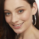 Load image into Gallery viewer, Sterling Silver Hammered   Large 7/8  Hoop Earrings - JOOLS By Jenny Brown
