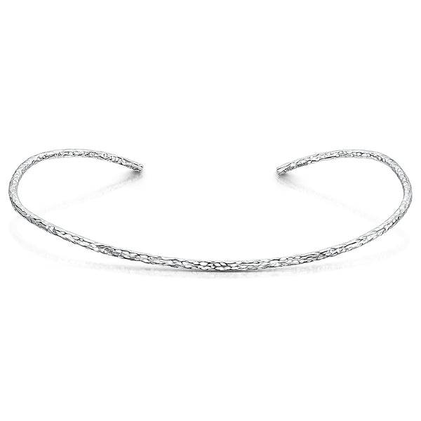 Woven Siiver Textured Choker Necklace