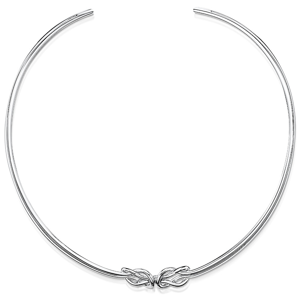 Sterling Silver Torque Double Knot Necklaces - JOOLS By Jenny Brown