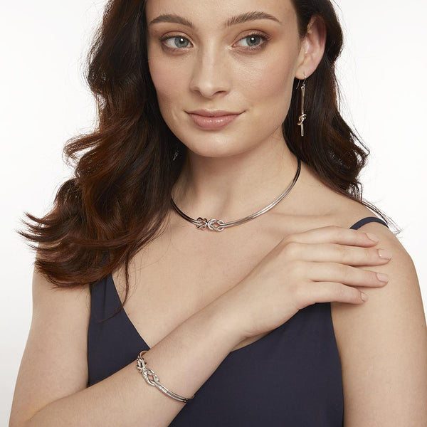 Sterling Silver Torque Double Knot Necklaces - JOOLS By Jenny Brown