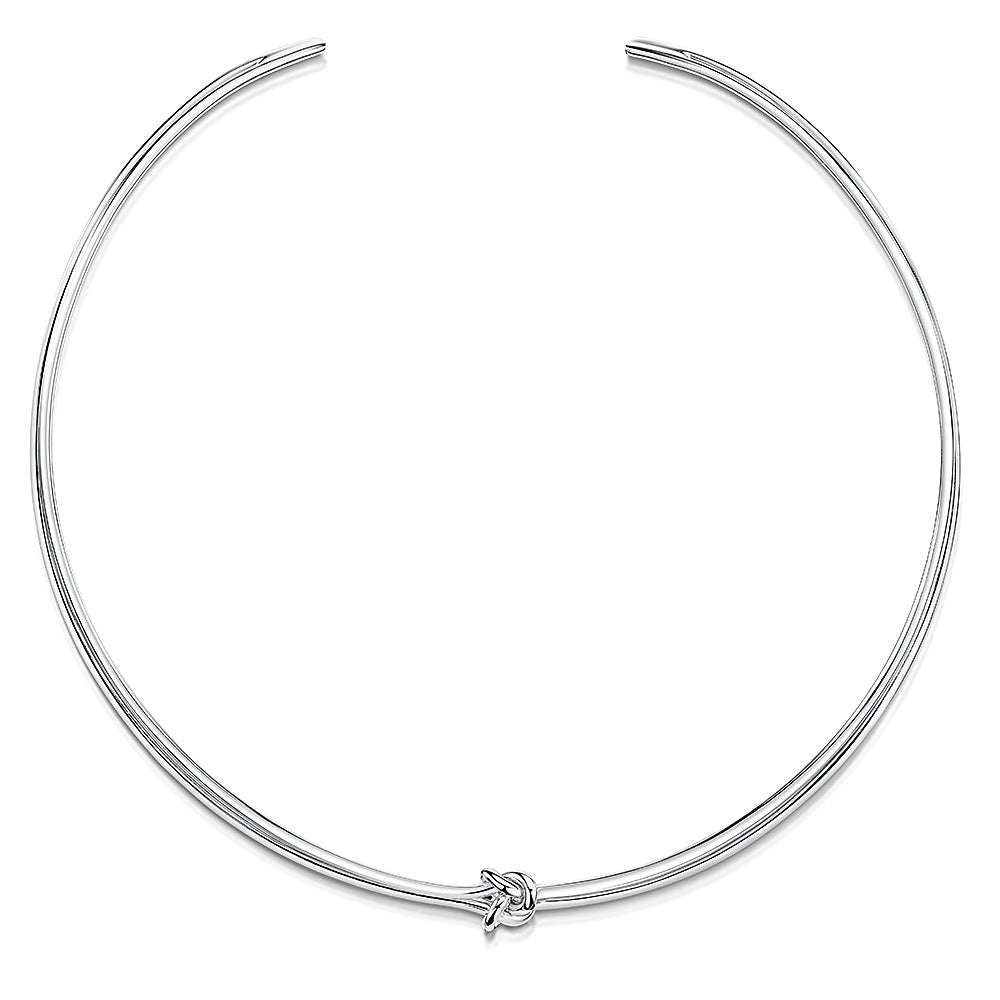 Sterling Silver Single Knot Choker Necklace - JOOLS By Jenny Brown