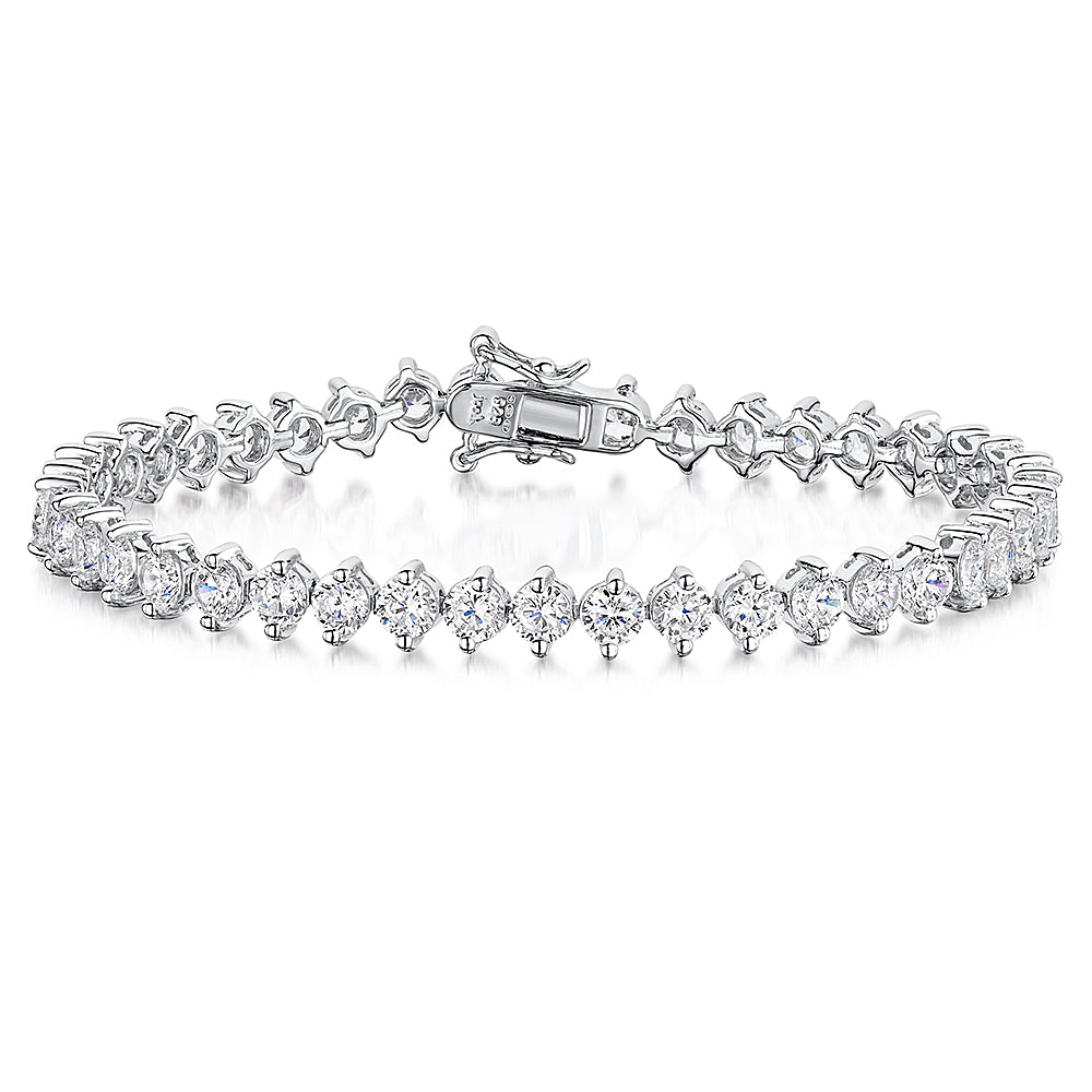 Sterling Silver Tennis Bracelet With 4mm Cubic Zirconias JOOLS by Jenny Brown