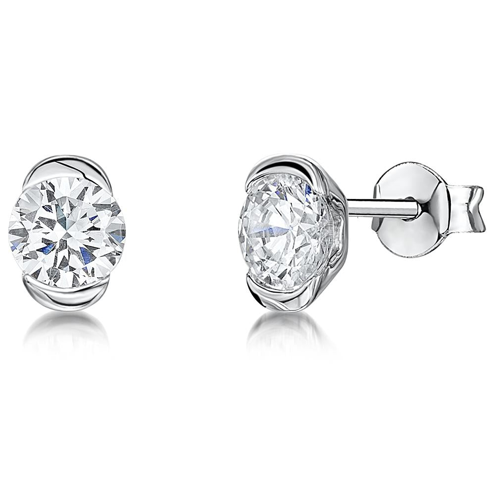 Sterling Silver Earrings In An Oval SettingEarrings - JOOLS By Jenny Brown