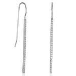 Load image into Gallery viewer, Sterling Silver Fish Hook Earring With Cubic Zirconia Set Rigid Drop JOOLS by Jenny Brown
