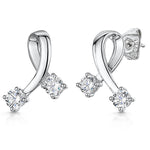 Load image into Gallery viewer, Sterling Silver 'Kiss' Earring With Cubic Zirconias JOOLS by Jenny Brown
