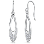 Load image into Gallery viewer, Sterling Silver Open Oval Drop Earrings
