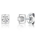 Load image into Gallery viewer, Sterling Silver Small Stud Earrings With A Tension Set CZ - JOOLS By Jenny Brown
