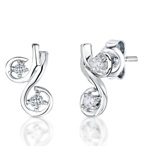 Sterling Silver  Double Curl Stud Earrings- JOOLS by Jenny Brown