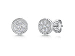 Load image into Gallery viewer, Sterling Silver Round Pave Set Stud Earrings
