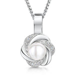 Load image into Gallery viewer, Sterling Silver  Swirl Necklace With A Pearl Centre-JOOLS by Jenny Brown
