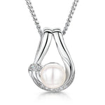 Load image into Gallery viewer, Sterling Silver Pearl  Open Loop Pendant-JOOLS by Jenny Brown
