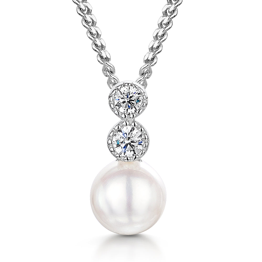 Sterling Silver 6mm  Freshwater Pearl Necklace