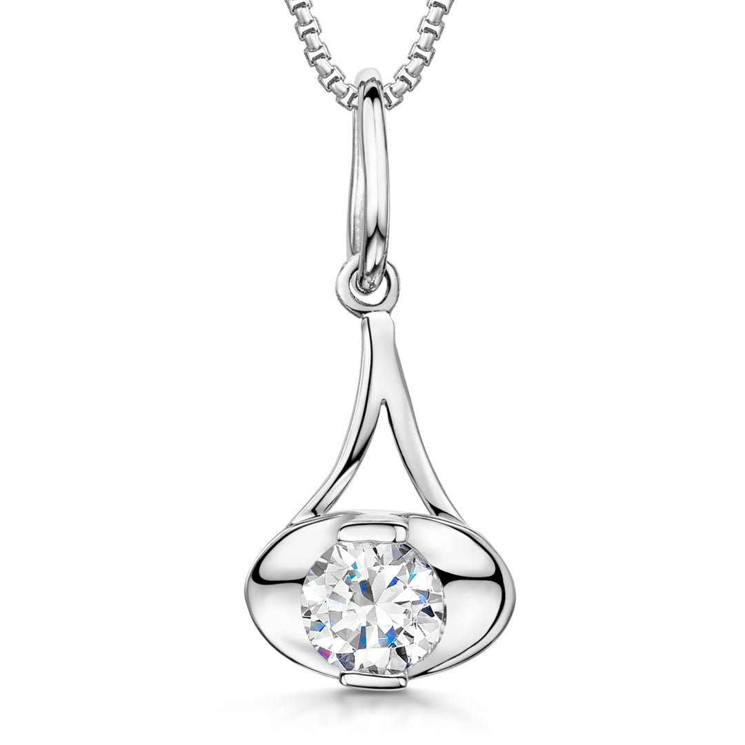 Cubic Zirconia In Sterling Silver Oval Setting JOOLS by Jenny Brown