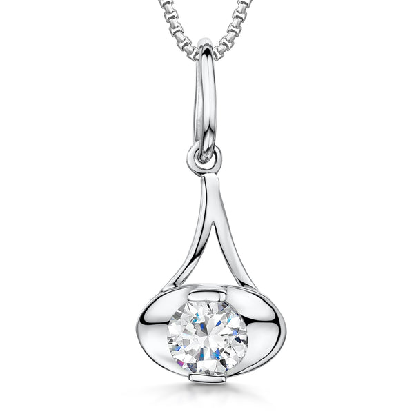 Cubic Zirconia In Sterling Silver Oval Setting JOOLS by Jenny Brown