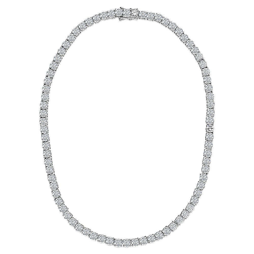 A sterling silver  41.5tennis necklace with cubic zirconia stones set in a 4 claw setting-JOOLS by Jenny Brown