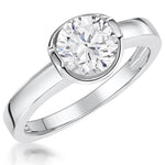 Load image into Gallery viewer, Sterling Silver 1 Carat Solitaire Ring Set With A Cubic Zirconia In A Bezel Setting- JOOLS By Jenny Brown
