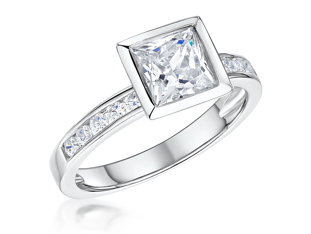 Sterling Silver 2 Carat Bezel Set ring-JOOLS by Jenny Brown