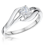Load image into Gallery viewer, Sterling Silver Solitaire Ring In An Open Twist Setting JOOLS by Jenny Brown
