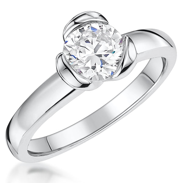 Sterling Silver Solitaire Ring In A Tulip Setting- JOOLS by Jenny Brown