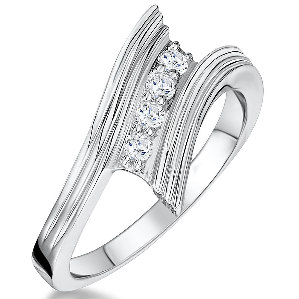 Sterling Silver  Four Stone Cubic Zirconia Ring JOOLS by Jenny Brown