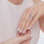 Load image into Gallery viewer, Sterling Silver Stranded Ring With Cubic Zirconia- JOOLS By Jenny Brown
