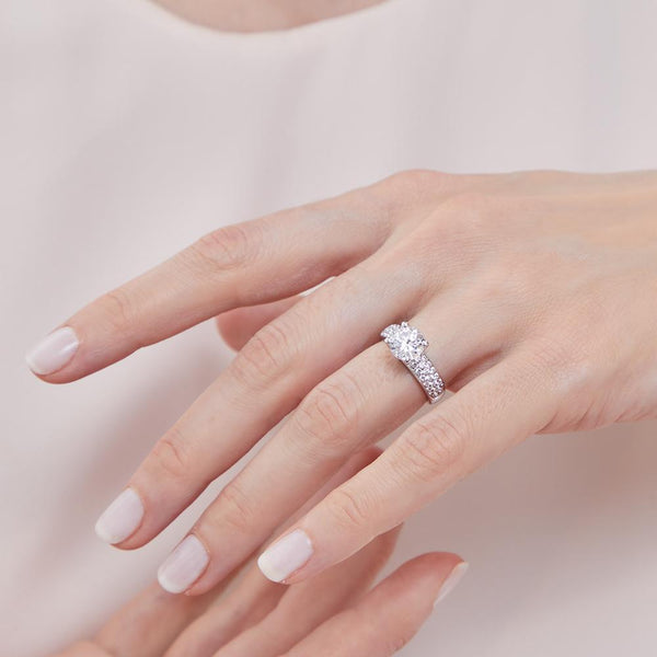 Sterling Silver Solitaire Ring Set With A Two Carat Centre Stone - JOOLS By Jenny Brown