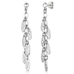 Load image into Gallery viewer, Sterling Silver Hammered Oval Charm Earrings
