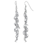 Load image into Gallery viewer, Sterling Silver  Curved Oval Charms Drop Earrings
