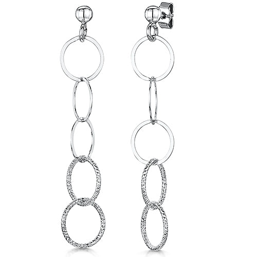 Sterling Silver Earring With Multiple Circle Hoop Drops