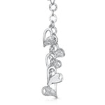 Load image into Gallery viewer, Sterling Silver Textured Heart Chain Drop Pendant
