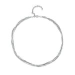 Load image into Gallery viewer, Sterling Silver Full Necklace With 4 Lines Of Diamond Cut Chain
