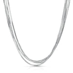 Load image into Gallery viewer, Sterling Silver Full Necklace With 4 Lines Of Diamond Cut Chain
