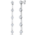 Load image into Gallery viewer, Sterling Silver Drop Earring With 5 Spaced Cubic Zirconias-JOOLS by Jenny Brown
