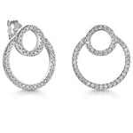 Load image into Gallery viewer, Sterling-Silver-Twin-Circle-Overlapping-Stud-Earrings
