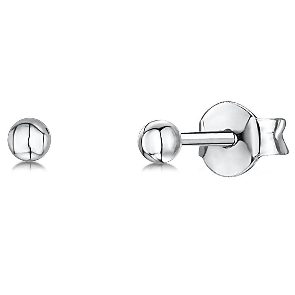 Sterling  Silver  3 MM Hypoallergenic Ball Stud Earrings - JOOLS By Jenny Brown