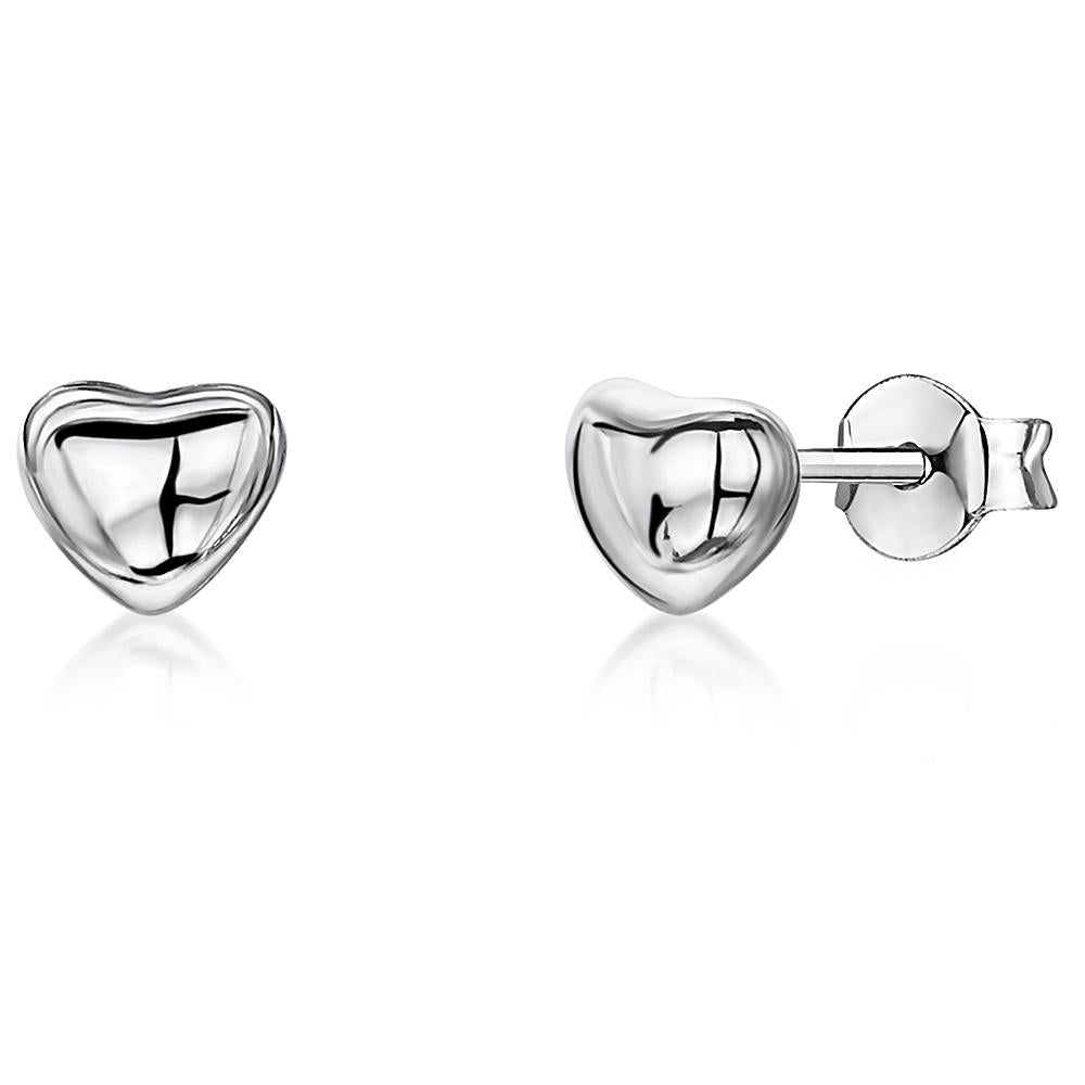 Sterling Silver Bubbly Heart Stud Earrings- JOOLS By Jenny Brown