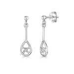 Load image into Gallery viewer, Sterling Silver Drop With Open Teardrop &amp; Floating Cubic Zirconia
