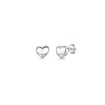 Load image into Gallery viewer, Sterling Silver Plain  Bubble Heart Stud Earrings - JOOLS By Jenny Brown
