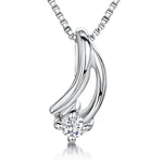 Load image into Gallery viewer, Sterling Silver Cubic Zirconia Curve Pendant - JOOLS By Jenny Brown

